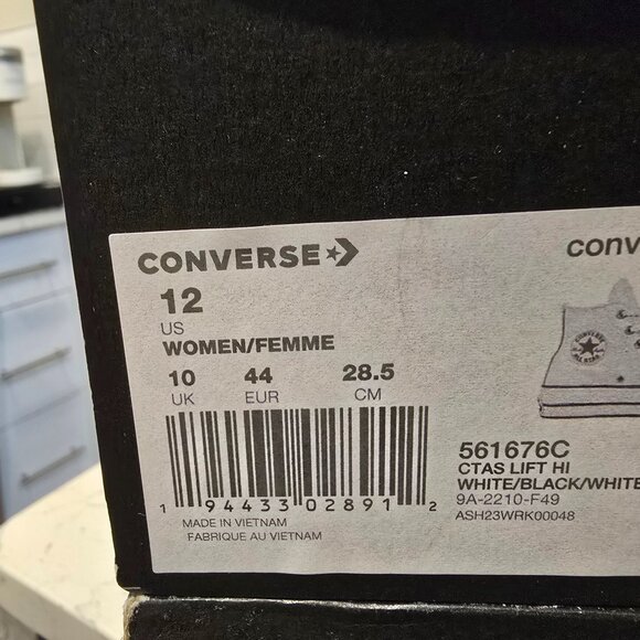 Converse All Star 561676C Platform Hi lift Leather White Mens Size 10 NEW - Picture 9 of 14